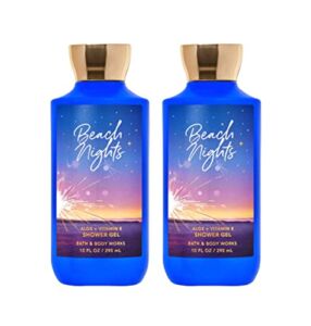 Bath & Body Works Beach Nights Shower Gel Gift Sets 10 Oz 2 Pack (Beach Nights)