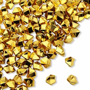PMLAND Acrylic Ice Rocks Crystals Gems 180 Pieces Bag for Vase Filler Table Scatter Party Wedding Arts Crafts Decoration and Display – Gold
