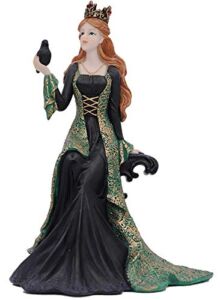 Comfy Hour Irish Princess Collection 7” Queen Green Dress with Crow Resin Figurine for St. Patrick’s Day and Everyday Collection