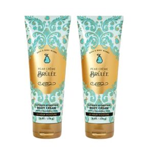 Bath and Body Works Pear Creme Brulee Body Cream Ultimate Hydration Gift Set For Women 2 Pack 8 Oz. (Pear Creme Brulee)
