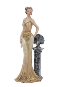 Comfy Hour Glamour Elegance Victorian Style Lady Collection Luxury Standing Lady Resin Art Figurine,13-inch Height