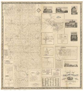 Ashland County Ohio 1861 McDonnell – Wall Map with Homeowner Names – Reprint