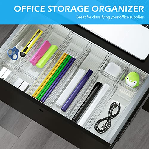 10Pcs Clear Drawer Organizer Tray 3-Size Plastic Desk Drawer Organizations Set Bathroom Vanity Drawer Organizer Storage Tray for Makeup, Kitchen Utensils, Jewelries and Gadgets | The Storepaperoomates Retail Market - Fast Affordable Shopping