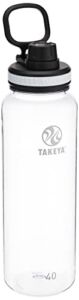 Takeya 40 oz Tritan Plastic BPA-Free Bottle with Spout Lid, Clear