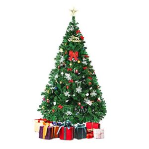 2022 New 7FT 1100 Branch Tips Christmas Tree for Home Decoration with Eco-Friendly Material and Easy Assembly (Green)