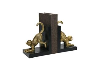 Comfy Hour Wildlife Collection Monkeys Art Bookends, Animal Decoration, 1 Pair, Polyresin Solid Heavy, Set of L/R