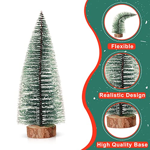 6 Pcs Artificial Mini Christmas Tree Small Bottle Brush Christmas Tree with LED String Light Desktop Miniature Pine Tree Sisal Trees with Wooden Bases for Home Xmas Holiday Party Tabletop Tree Decor | The Storepaperoomates Retail Market - Fast Affordable Shopping