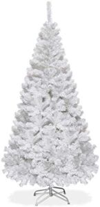 Goplus 5ft Artificial Christmas Tree Xmas Pine Tree with Solid Metal Legs Perfect for Indoor and Outdoor Holiday Decoration, White