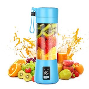 BALYWOOD Portable Blender, Personal Blender for Shakes and Smoothies, Personal Size Blenders with USB Rechargeable Mini Fruit Juice Mixer, Mini Juicer Smoothie Blender Bottles Travel 380ML, Blue
