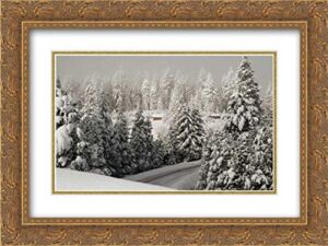 Geyman, Vitaly 18×15 Gold Ornate Framed and Double Matted Museum Art Print Titled Mt. Ashland Rd