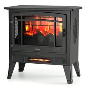 TURBRO Suburbs TS25 Electric Fireplace Infrared Heater – 25″ Freestanding Fireplace Stove with Adjustable Flame Effects, Overheating Protection, Timer, Remote Control – 1400W, Black