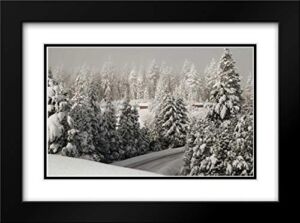 Geyman, Vitaly 24×19 Black Modern Framed and Double Matted Museum Art Print Titled Mt. Ashland Rd