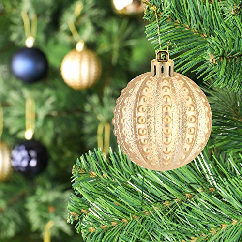 45Pcs 6cm/2.36″ Christmas Balls, Glitter Christmas Tree Ornaments Hanging Christmas Home Decorations for Home House Bar Party(Navy/Gold) | The Storepaperoomates Retail Market - Fast Affordable Shopping