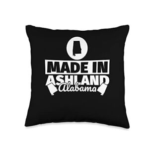 Funny Ashland Alabama Made in Ashland Alabama Throw Pillow, 16×16, Multicolor