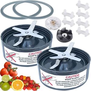 [UPGRADE] Replacement NutriBullet Blender Blade Parts for 600w 900w Blender including Extractor Blade Gasket and Gear (2-pack)