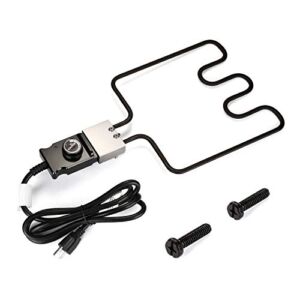 WADEO Electric Smoker and Grill Heating Element Replacement Part with Adjustable Thermostat Cord Controller, 1500 Watt Heating Element for Masterbuilt Smokers & Turkey Fryers