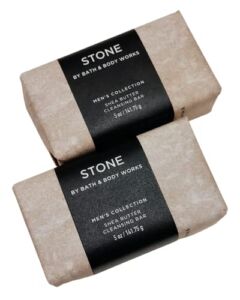 Bath & Body Works Men’s Collection STONE Shea Butter Cleansing Bar – Lot Of 2 – Full Size