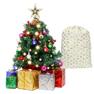 24″ Prelit Tabletop Christmas Tree with Decoration Kit and Gift Box Decoration, Mini Artificial Christmas Tree for Tabletop Decorations