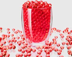 EBOOT 20000 Packs Floral Water Pearls Gel Soil Water Crystal Beads Jelly Water Pearl Vase Filler (Red)