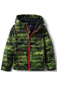 Lands’ End Kids ThermoPlume Hooded Jacket Deepest Olive Camo Kids Large