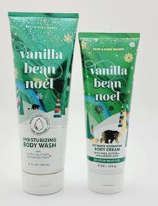 Bath & Body Works – Vanilla Bean Noel – 2 pc Bundle – Moisturizing Body Wash – 10 fl oz and Ultimate Hydration Body Cream – 8 fl oz.