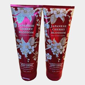 Bath and Body Works Japanese Cherry Blossom Body Cream Ultimate Hydration Gift Set For Women 2 Pack 8 Oz. (Japanese Cherry Blossom)