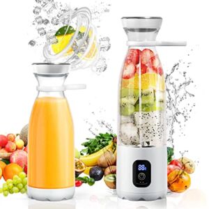 Portable Blender, Personal Blender for Shakes and Smoothies, 20oz Portable Blender USB Rechargeable, As POWERFUL As Many Countertop Blender / Crushes ice, frozen fruit, nuts /3X MORE POWERFUL Than Most Mini Travel Blender, Leegoal Blender (Bravo, White)(3