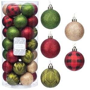 Every Day is Christmas 35ct 57mm/2.24″ Christmas Ornaments, Shatterproof Christmas Tree Ornament Set, Christmas Balls Decoration (Country Woodland)
