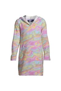 Lands’ End G Terry Kangaroo Cover Up Wild Blossom Multi Swirl Kids Large