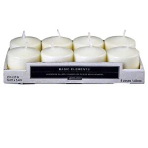 12 Packs: 8 ct. (96 Total) Basic Elements™ 2″ x 2″ Ivory Pillar Candles by Ashland®