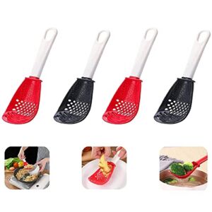 4Pack Multifunctional Kitchen Cooking Spoon, Strainers for Kitchen Tools Small Spatula Spoon, Food-Grade High Temperature Resistant Cooking Gadgets Kitchen Accessories Christmas Gift for Women Friends