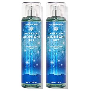Bath and Body Works Twinkling Midnight Sky Fine Fragrance Body Spray Mist Perfume Gift Set – Value Pack Lot of 2 (Twinkling Midnight Sky)