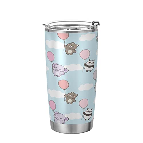 Kigai 20 oz Tumbler Cartoon Panda Rabbit Elephant Stainless Steel Water Bottle with Lid and Straw Vacuum Insulated Coffee Ice Cup Double Wall Travel Mug | The Storepaperoomates Retail Market - Fast Affordable Shopping
