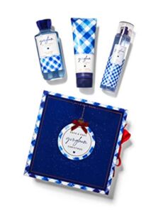 Bath and Body Works GINGHAM Gift Box Set – Body Lotion, Fine Fragrance Mist & Shower Gel inside a gingham gift box. Full Size