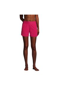 Lands’ End Womens Comfort Waist 5in Swim Short Panty Hot Pink Regular 12