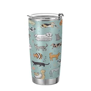 Kigai 20 oz Tumbler Cute Animals Stainless Steel Water Bottle with Lid and Straw Vacuum Insulated Coffee Ice Cup Double Wall Travel Mug