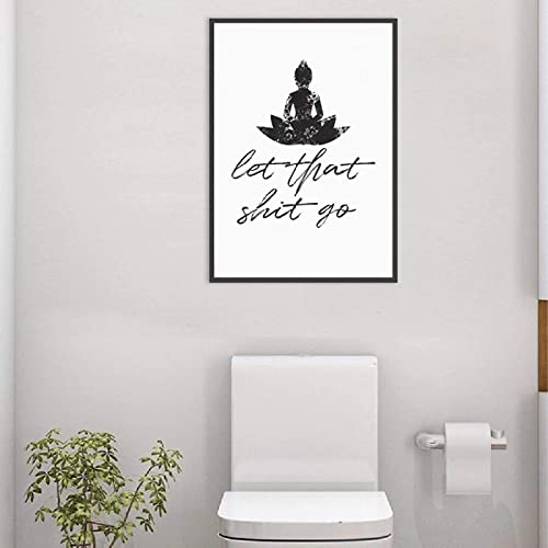 Funny Bathroom Sign Canvas Prints and Poster Let That Shit Go Quote Bathroom Art for Men Painting Wall Picture Bathroom Decor 16x20inch(40x50cm) | The Storepaperoomates Retail Market - Fast Affordable Shopping