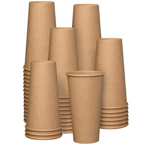 Comfy Package [100 Count – 20 oz.] Kraft Paper Hot Coffee Cups – Unbleached
