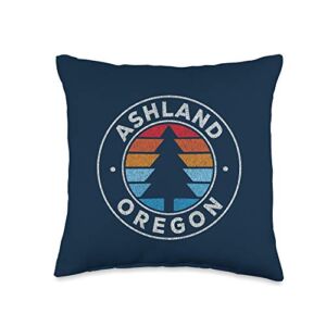 Vintage Ashland OR Shirts & Retro Tees Ashland Oregon OR Vintage Graphic Retro 70s Navy Throw Pillow, 16×16, Multicolor