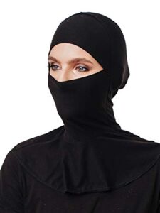Mask Hijab, Cotton Under Scarf Tube Cap,Closure of The Chin, Ready to wear Muslim Accessories for Women (Black)