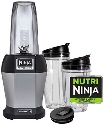 1000-Watt Nutri Professional Personal Blender Bonus Set with 3-Sip & Seal Single Serves (12, 18, and 24 oz. Cups) & 75-Recipe Cookbook | The Storepaperoomates Retail Market - Fast Affordable Shopping