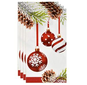 100 Christmas Guest Napkins 3 Ply Disposable Paper Hanging Ornaments Pine Cone Design Dinner Hand Napkin Towel for Home Kitchen Bathroom Powder Room Wedding Winter Holiday Xmas Decorative Towels
