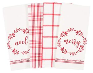 KAF Home Mixed Kitchen Holiday Dish Towel Set of 4, 100-Percent Cotton, 18 x 28-inch – Merry & Noel
