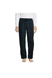 Lands’ End Mens Sherpa Lined Flannel Pajama Pant Evergreen Blackwatch Plaid Regular X-Large