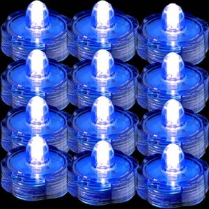 TDLTEK Waterproof Submersible Led Lights Tea Lights for Wedding, Party, Decoration (36 Pieces Blue)