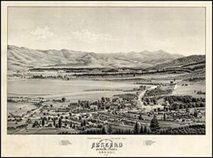 Historic Map – Bird’s Eye View of Ashland Jackson County, Oregon, 1884, Beck & Pauli – Vintage Wall Art 44in x 33in