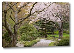 Oregon, Ashland Spring Scenic in Lithia Park by Don Paulson 23″ x 36″ Gallery Wrapped Canvas Wall Art Print – Ready to Hang