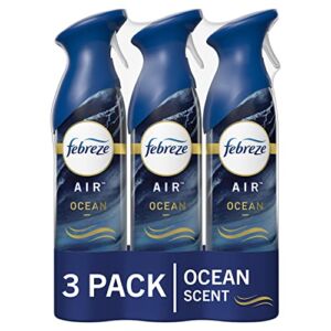 Febreze Air Freshener Spray, Ocean Scent, Odor Eliminator for Strong Odor, 8.8 oz (Pack of 3)
