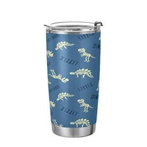 Kigai 20 oz Tumbler Dinosaur Stainless Steel Water Bottle with Lid and Straw Vacuum Insulated Coffee Ice Cup Double Wall Travel Mug