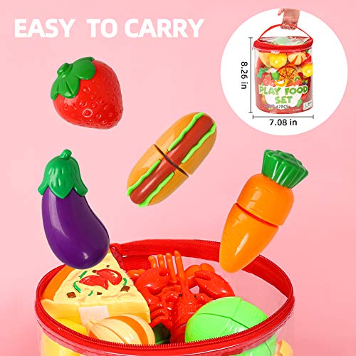 Shimirth 67Pc Pretend Play Food Sets for Kids Kitchen, Pizza Toy Food & Cutting Fake Food – Fruits & Vegetables, Play Kitchen Toys Accessories, Pretend Food Toys for Toddlers Boys Girls Birthday Gift | The Storepaperoomates Retail Market - Fast Affordable Shopping